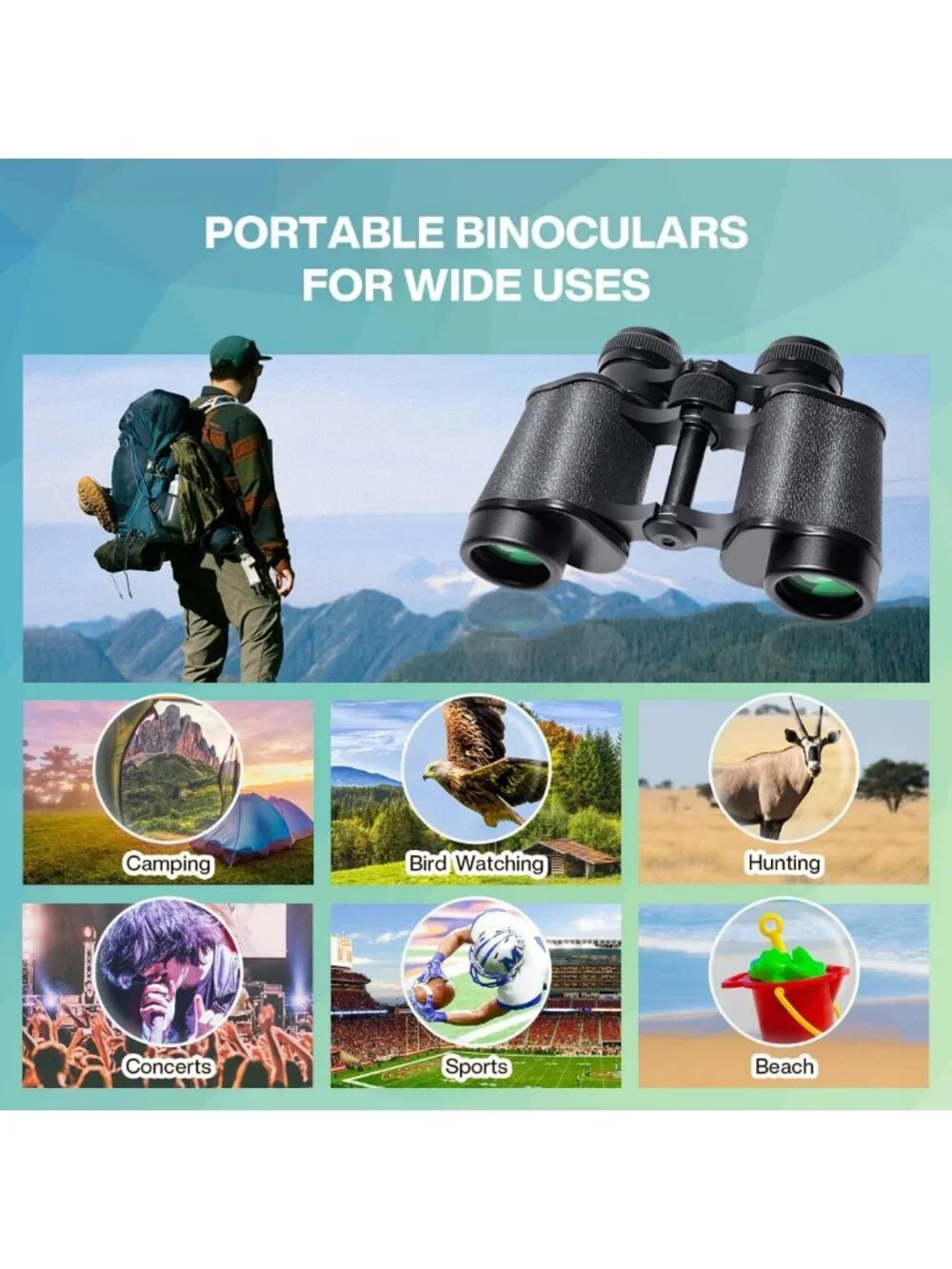 High-Powered 10x25 Waterproof Binoculars for Bird Watching, Travel & Stargazing